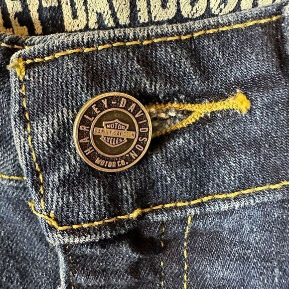 Harley-Davidson Women’s Jeans Straight Leg Mid-Rise Stretch Denim Dark Indigo 27 - Picture 5 of 10